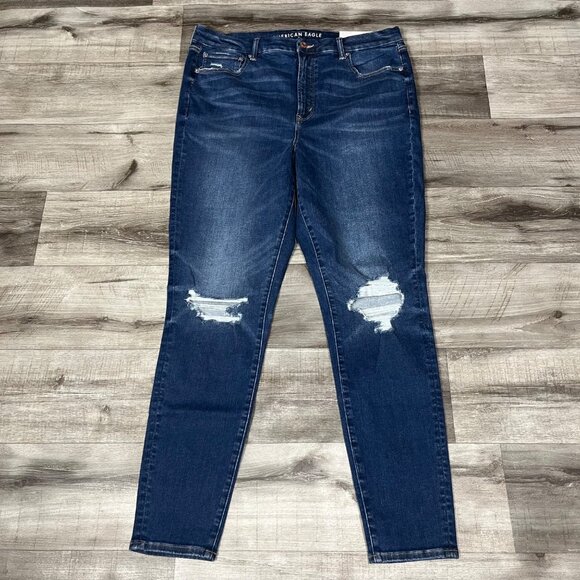 American Eagle Super Hi-Rise Jegging Skinny Jeans Blue NWT Women’s Size 18 - Picture 1 of 12